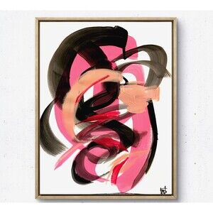 WS original monochromatic 14X11 gallery paper acrylic abstract modern wall art